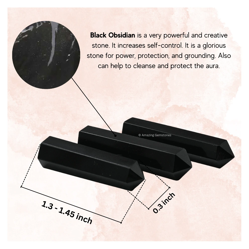 Black Obsidian Pencil Points (Set of 10)