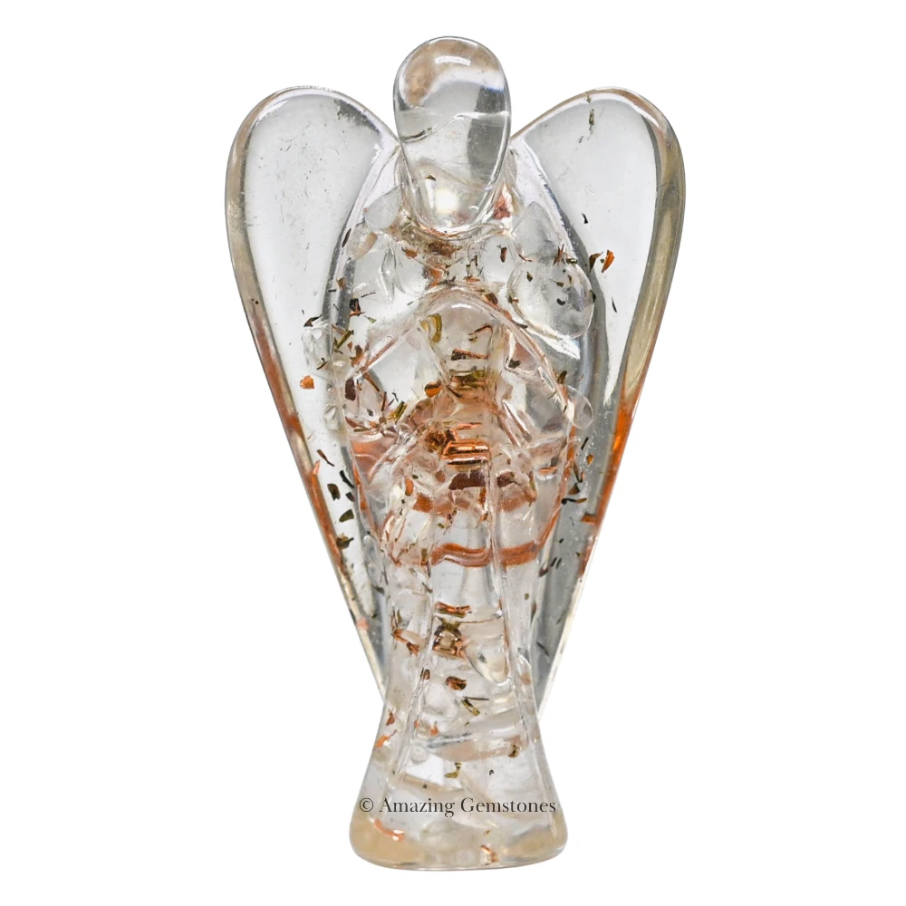 Clear Quartz Orgone Angel Figurine (2 Inch)