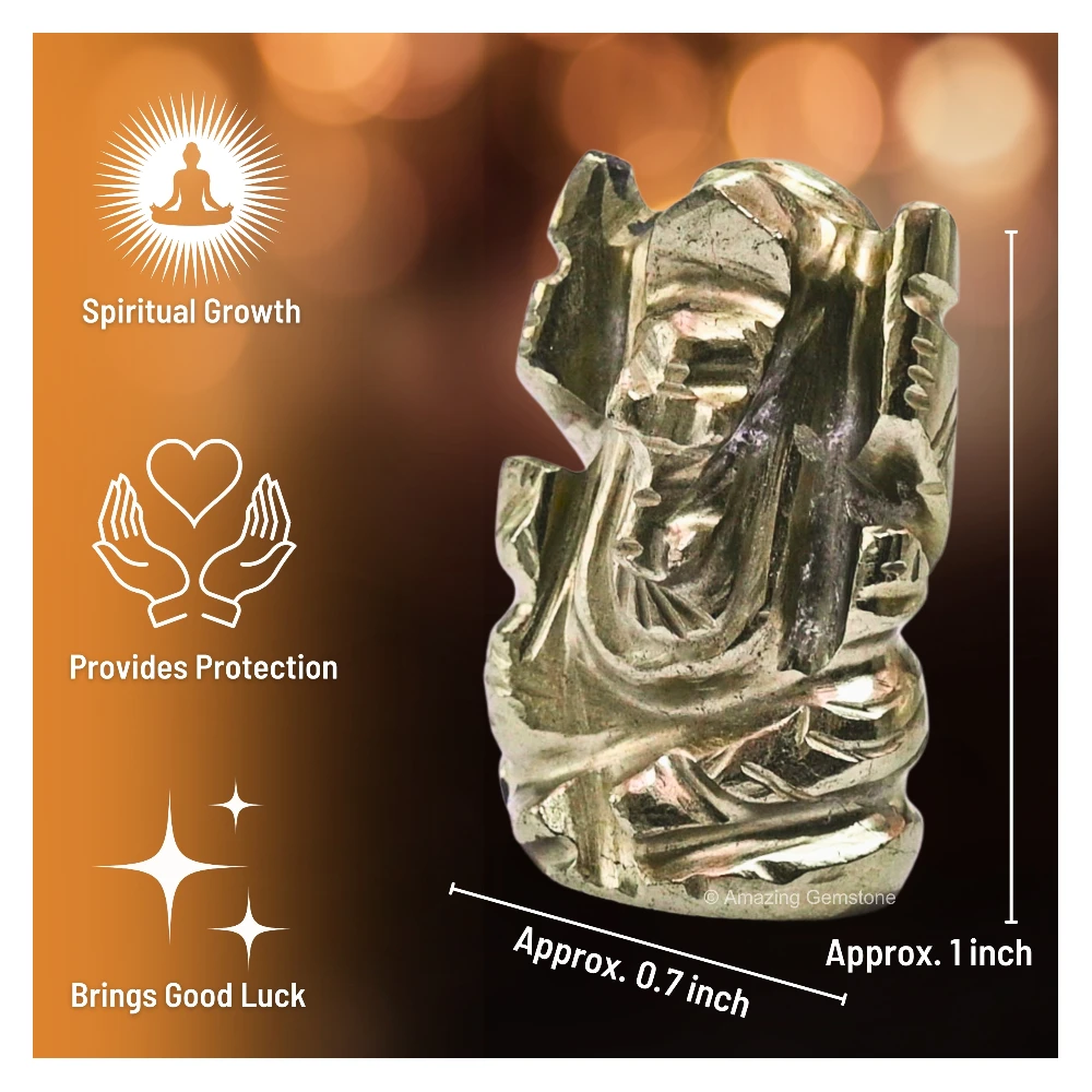 Pyrite Ganesha Crystal Idol