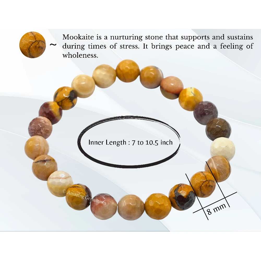 Mookaite Jasper Bracelet (Faceted) (Stretchable)