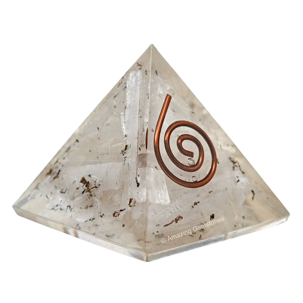 Selenite Orgone Pyramid - Mini