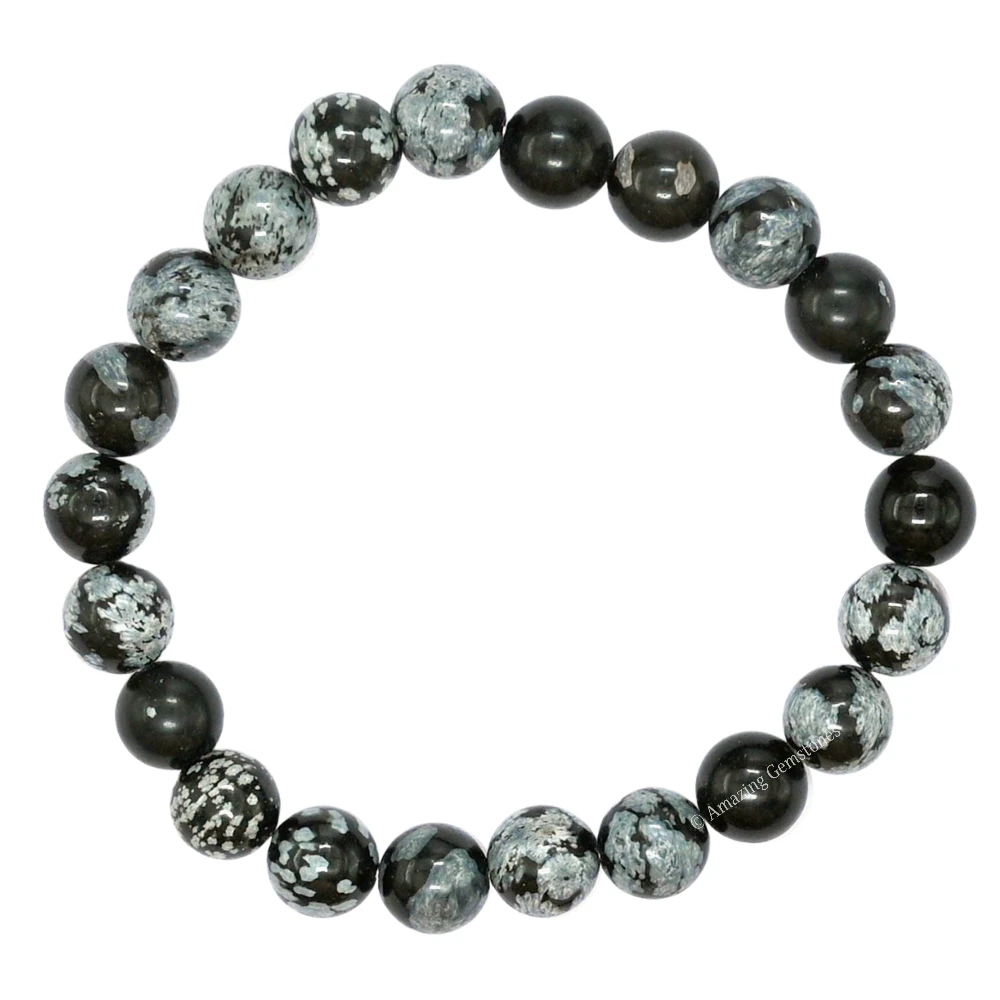 Snowflake Obsidian Bracelet (Strechable)