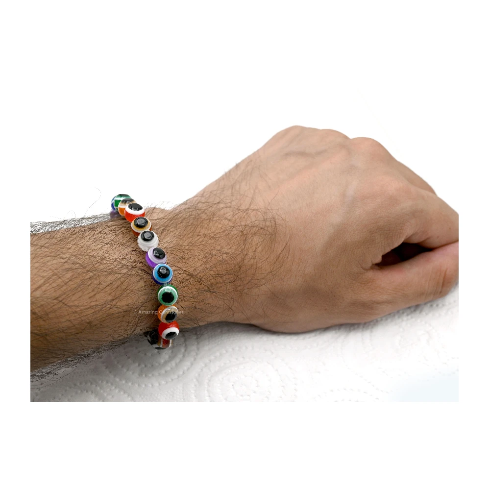 Multi Evil Eye Bracelet (1 By 1 Beads)