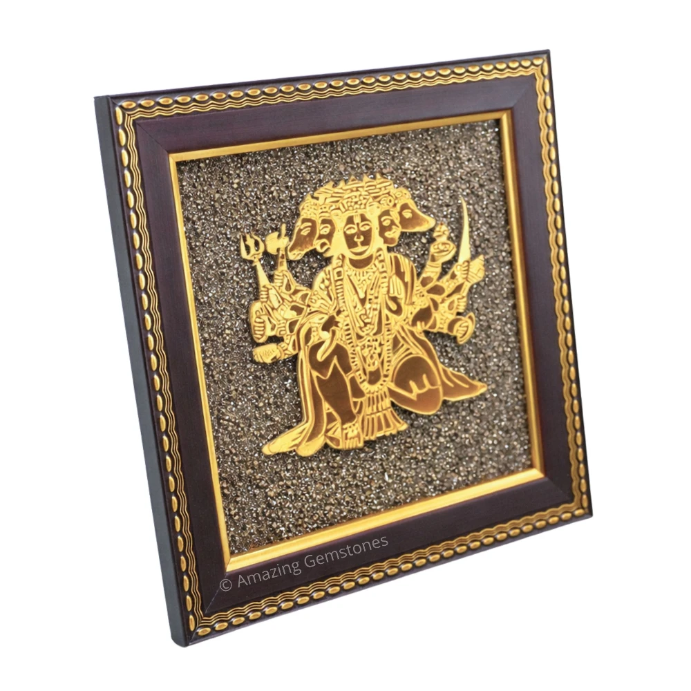 Authentic Pyrite Frame – Vastu Decor (Panchmukhi Hanuman)