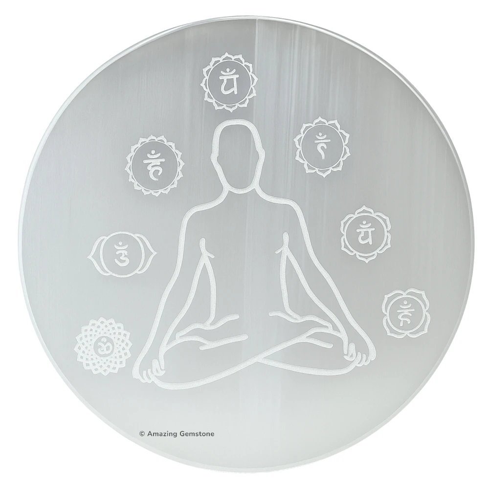 Selenite Charging Plate for Crystals - Buddha (3 Inch)