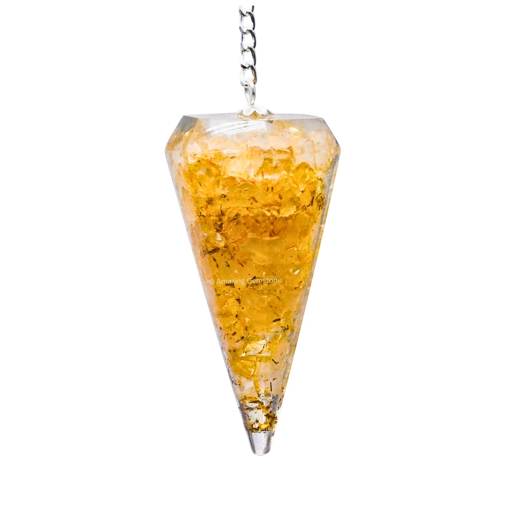 Citrine Onyx Orgone Pendulum