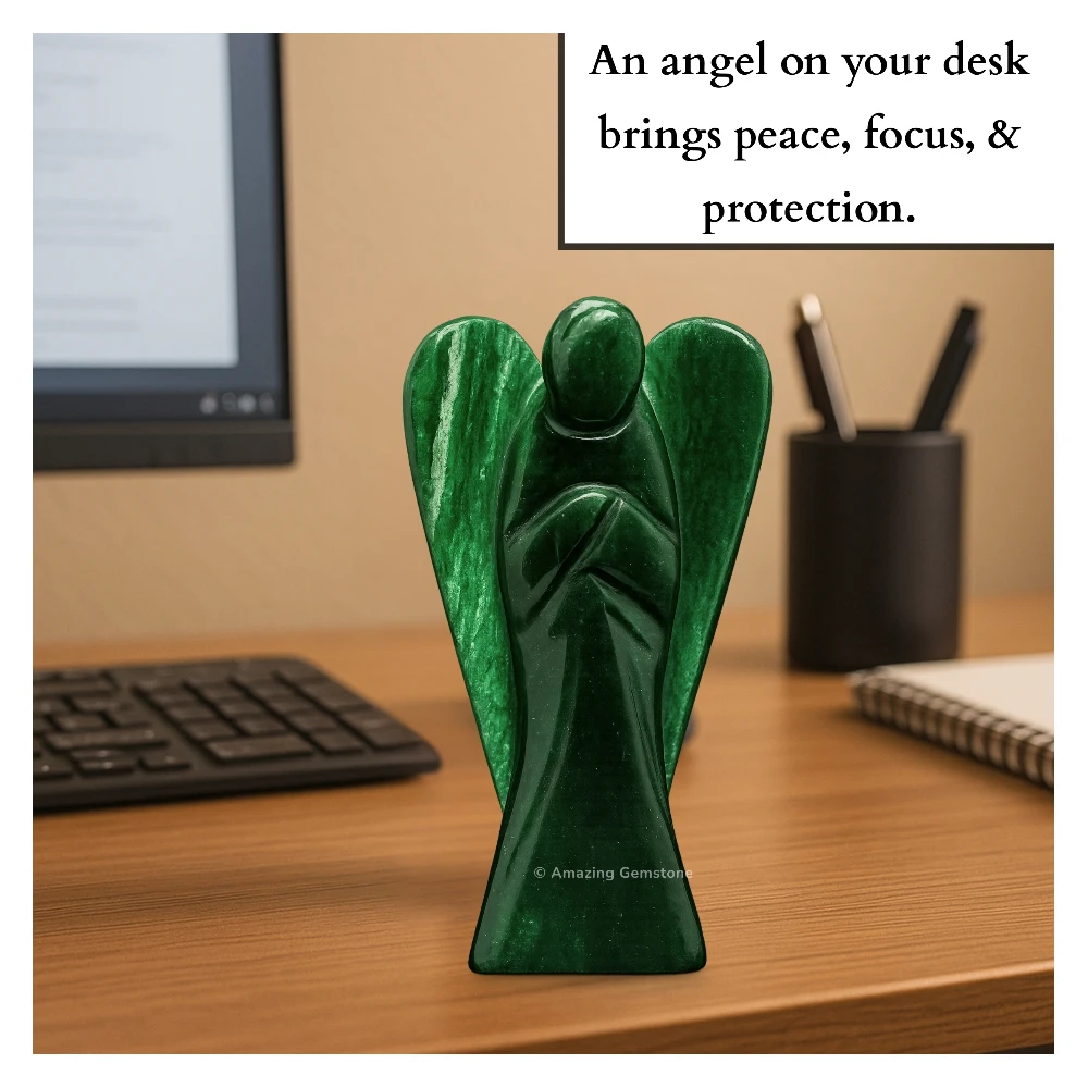 Green Aventurine Angel Figurine (4 Inch)