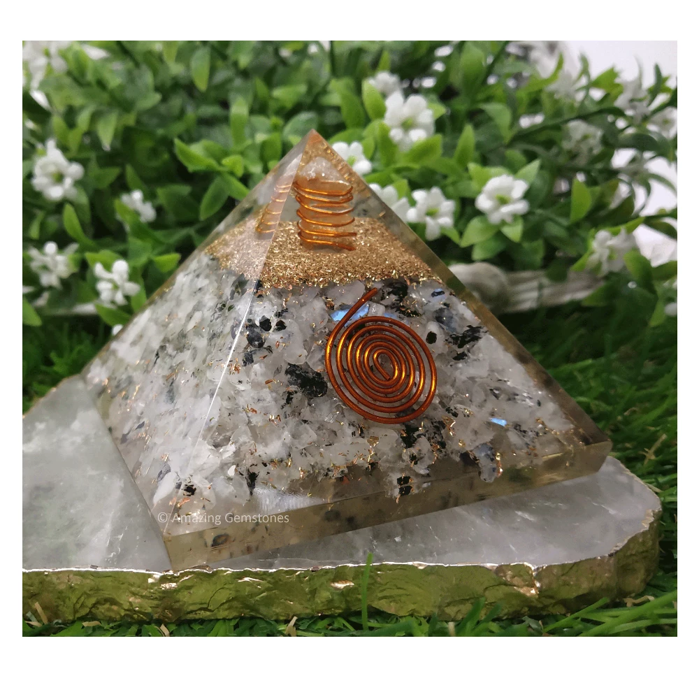 Rainbow Moonstone Orgone Pyramid
