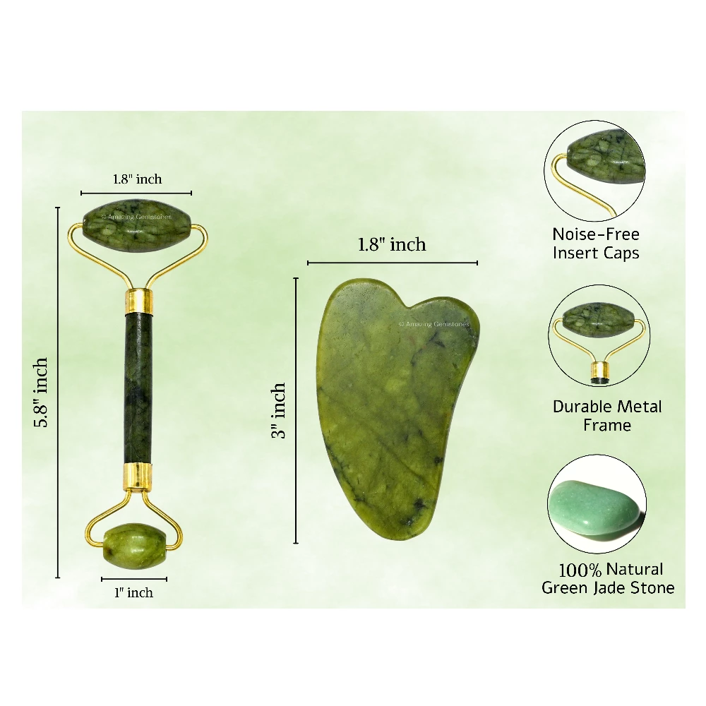 Jade Face Roller Gua Sha Set