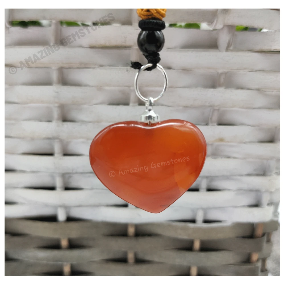 Carnelian Necklace - Crystal Heart