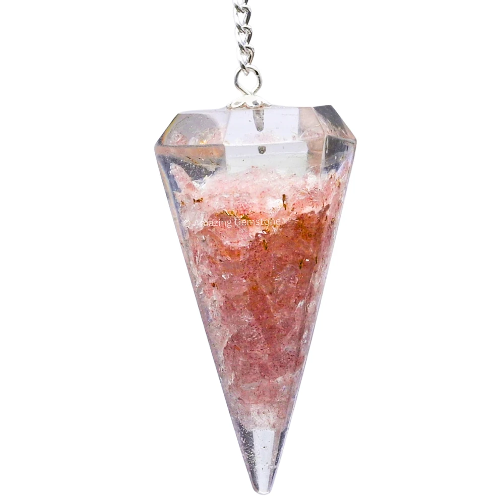 Strawberry Quartz Orgone Pendulum