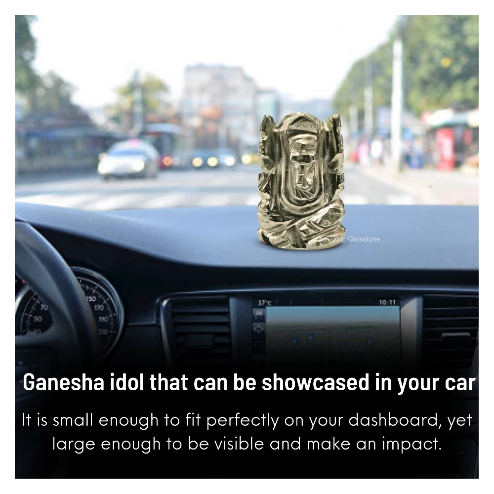 Pyrite Ganesha Crystal Idol