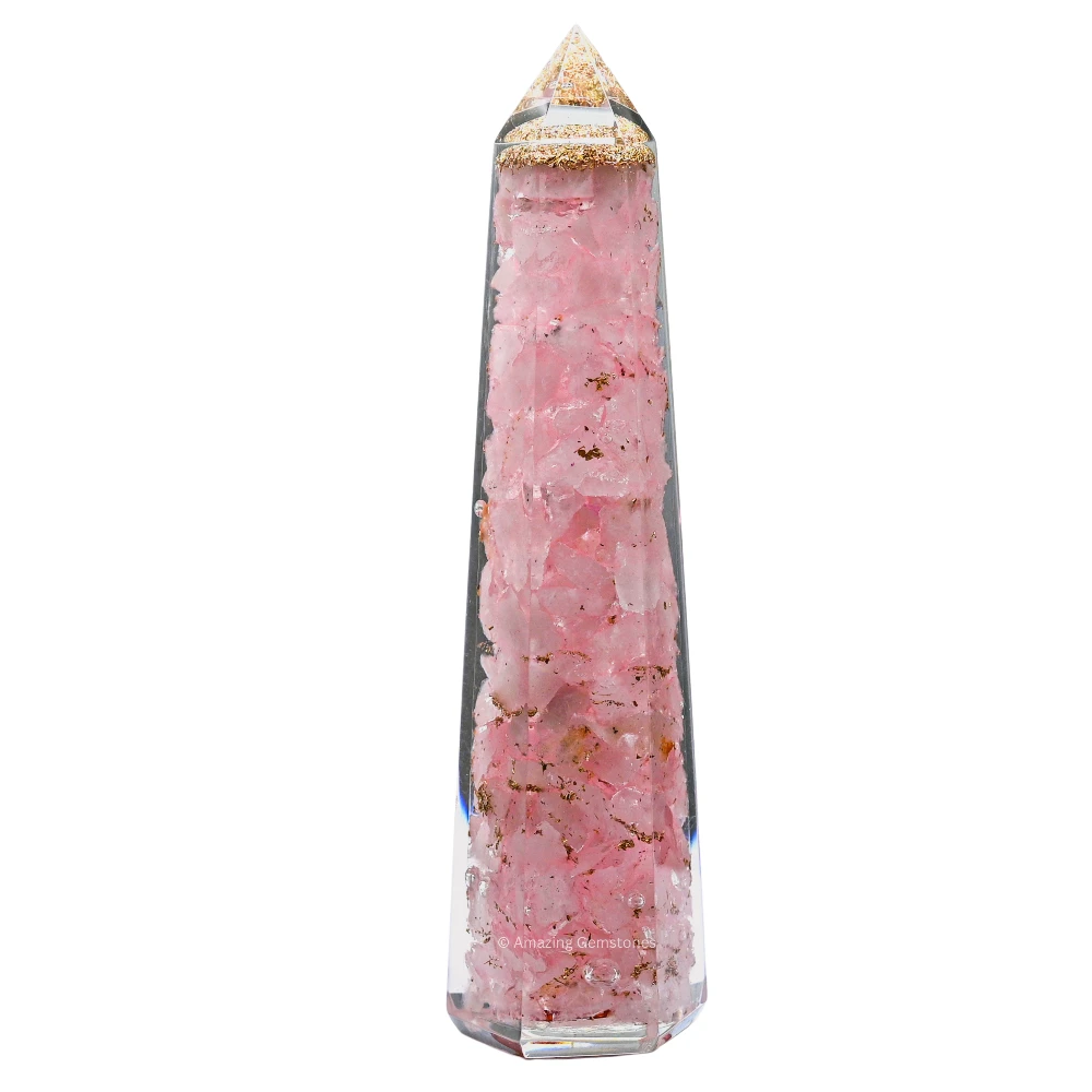 Rose Quartz Orgone Tower (4.5 Inch)