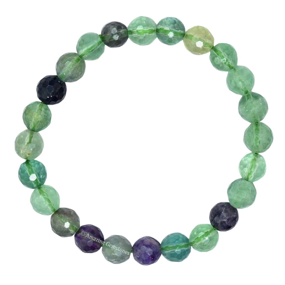 Multi Fluorite Bracelet (Faceted-Stretchable)