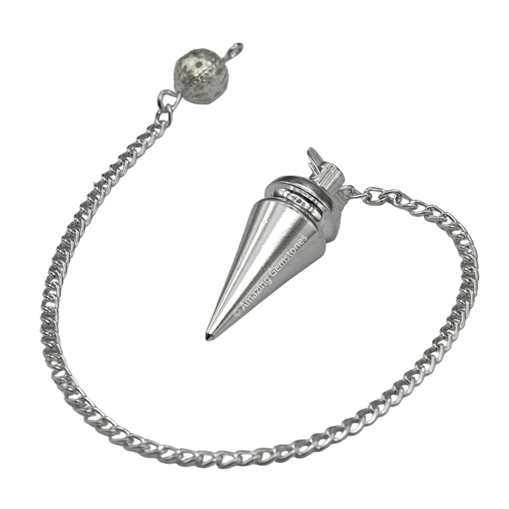 Copper Metal Pendulum - Silver Head Ring Cone (MP52)