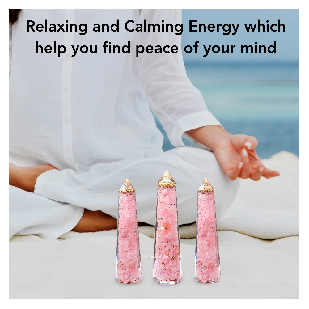 Rose Quartz Orgone Tower (4.5 Inch)