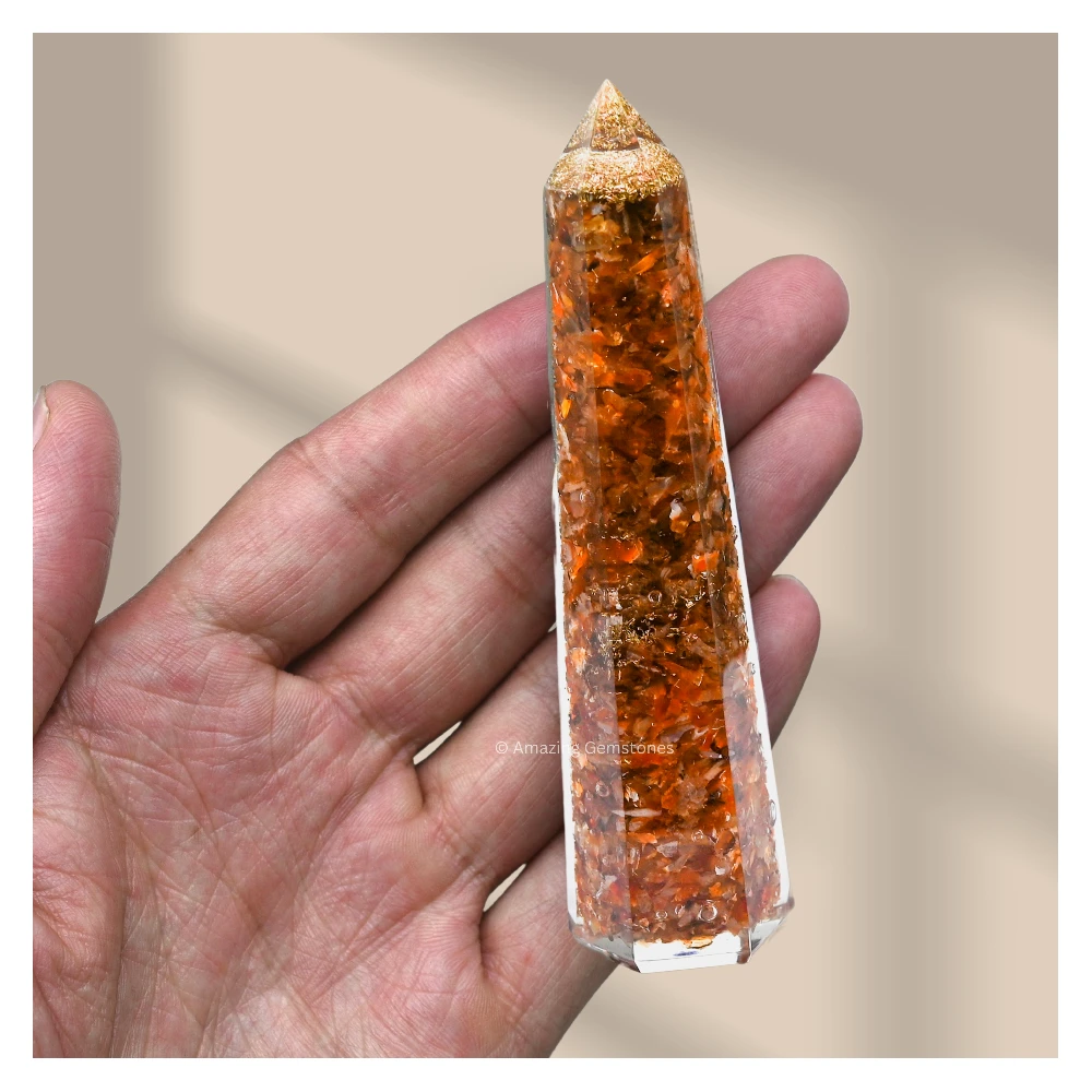 Carnelian Orgone Tower (4.5 Inch)