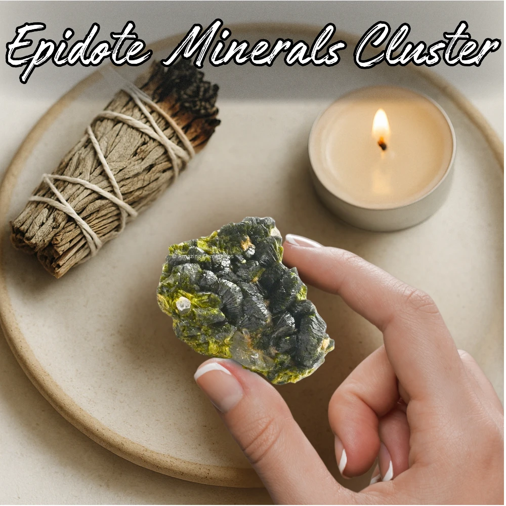 Epidote Crystal Mineral Specimen (Medium)