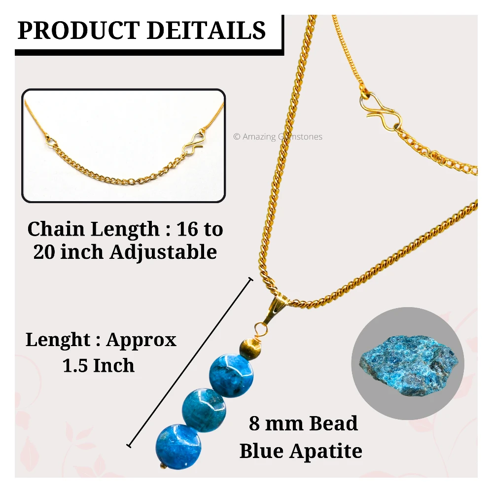 Apatite Bead Pendant (Gold)