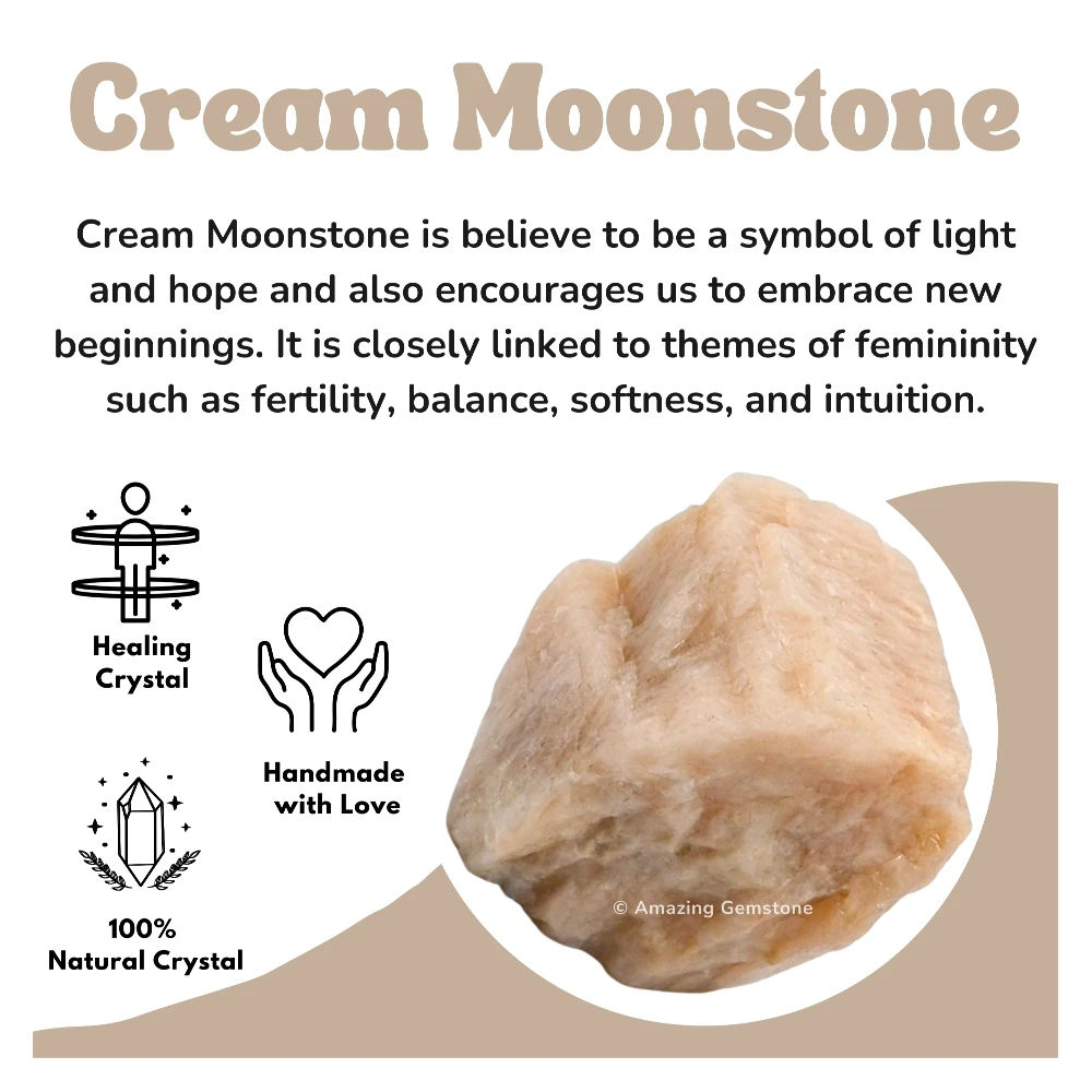 Cream Moonstone Raw Crystals (1 LB)