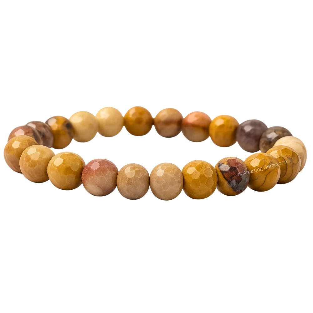 Mookaite Jasper Bracelet (Faceted) (Stretchable)