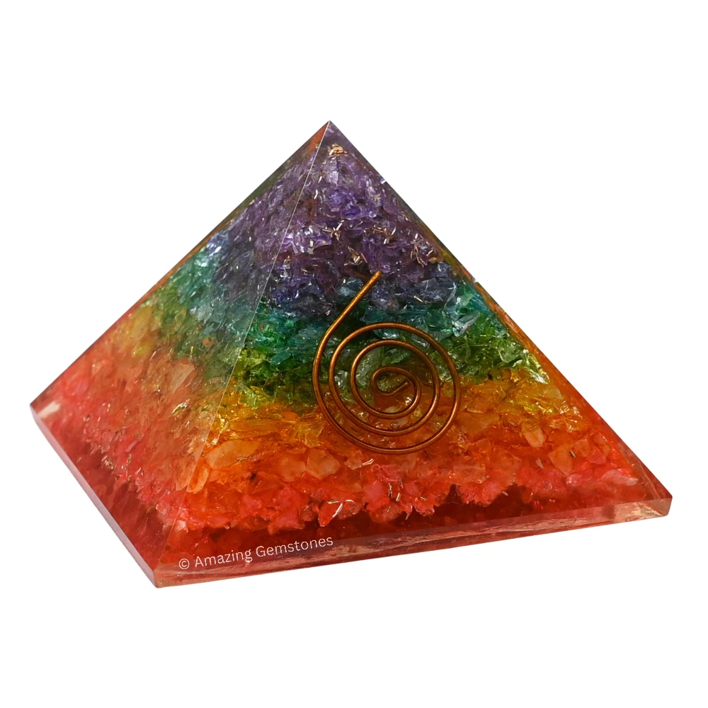 Chakra Onyx Orgone Pyramid