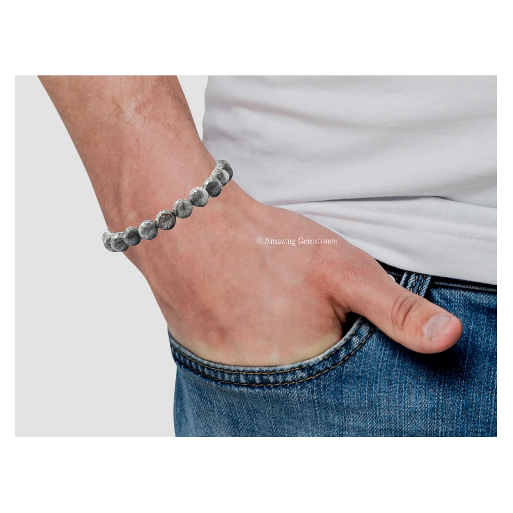 Map Stone Bracelet (Faceted) (Stretchable)