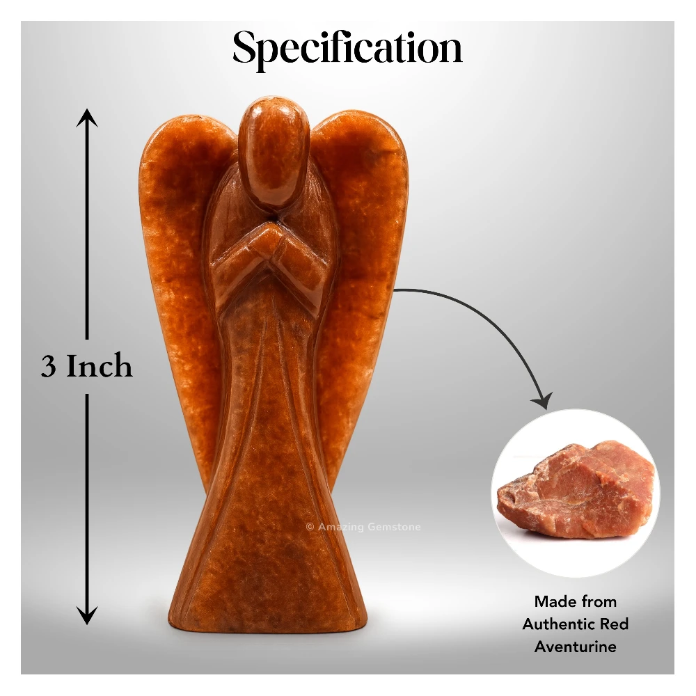 Red Aventurine Angel Figurine (3 Inch)