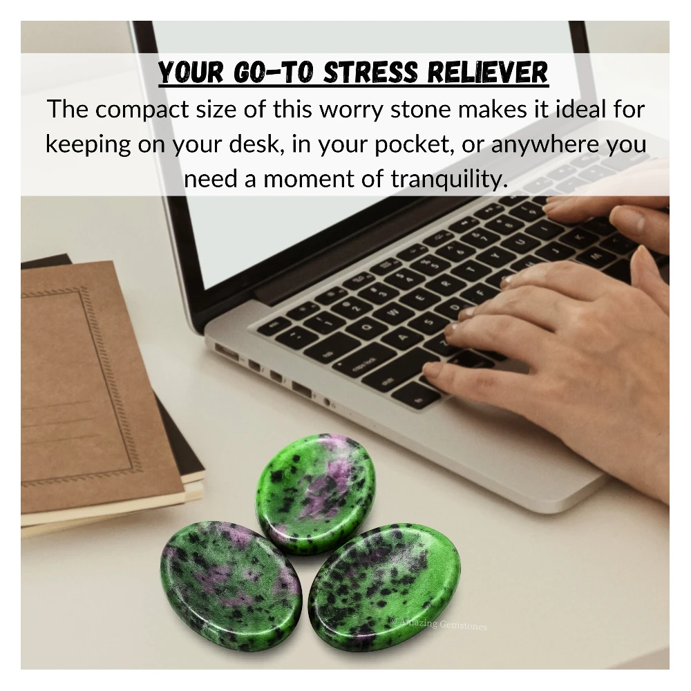 Ruby Zoisite Worry Stone