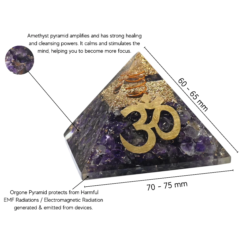 Amethyst Orgone Pyramid - Big OM