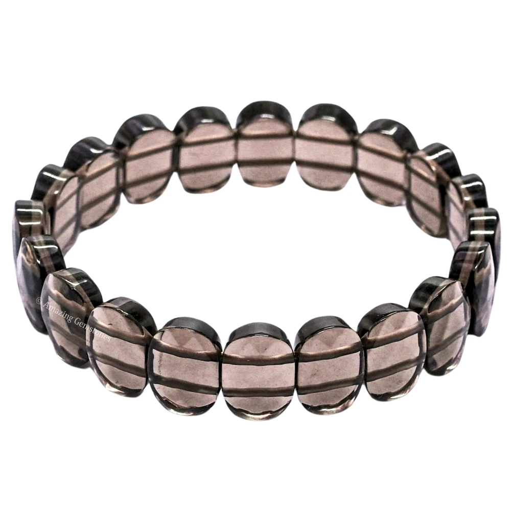 Smoky Quartz Faceted Bracelet - Oval Stone