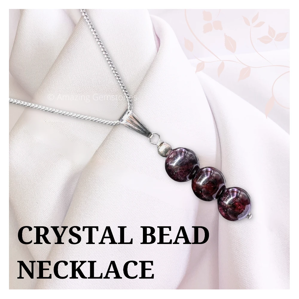 Garnet Bead Pendant (Silver)