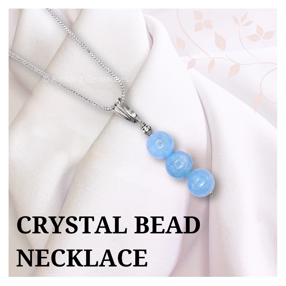 Aquamarine Bead Pendant (Silver)