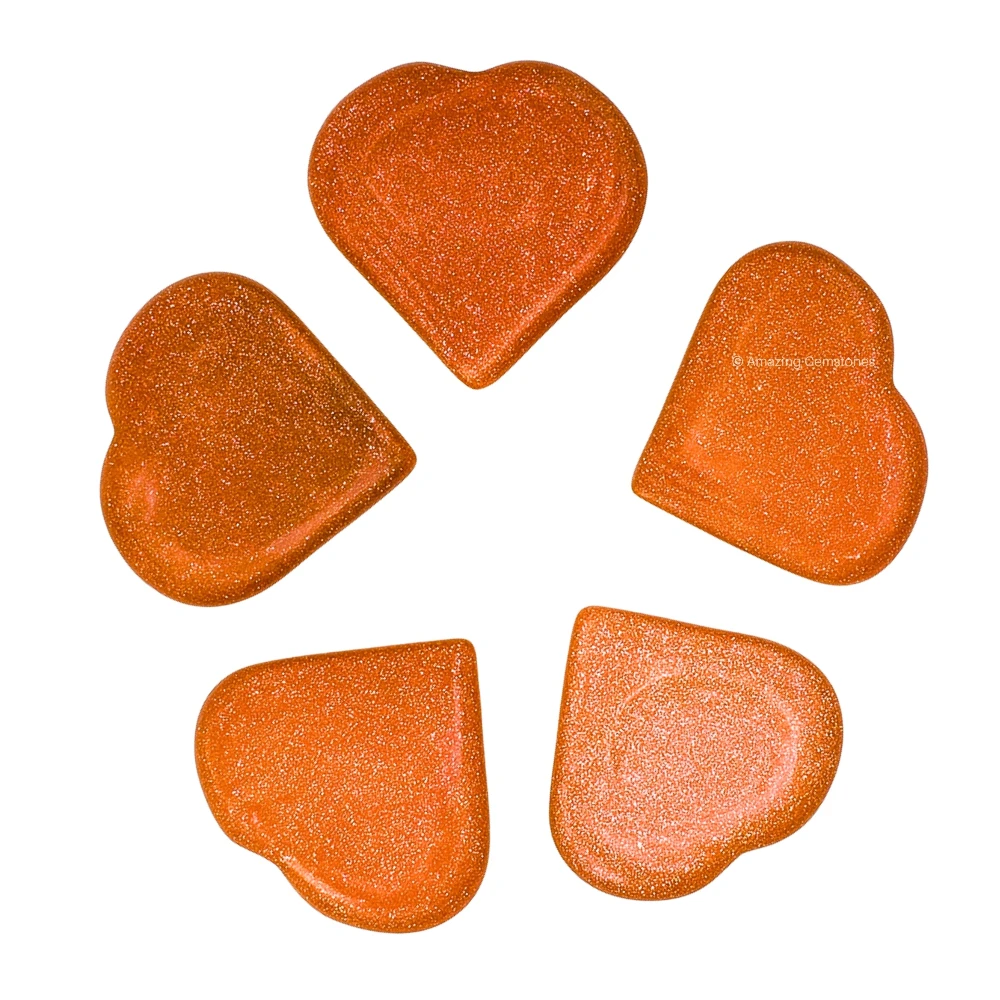 Red Goldstone Heart (Pack of 2)