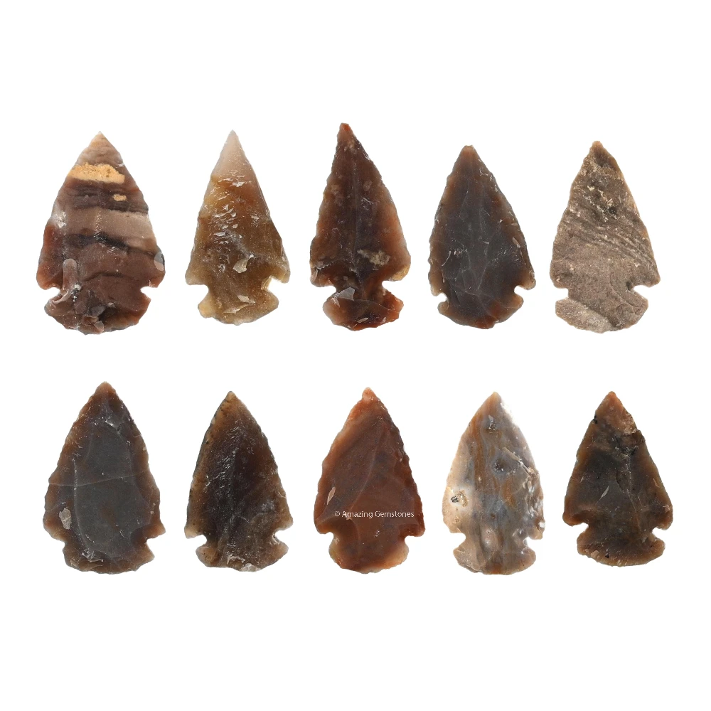 Fancy Jasper Crystal Arrowhead - 1" to 1.5" (10 Pieces)