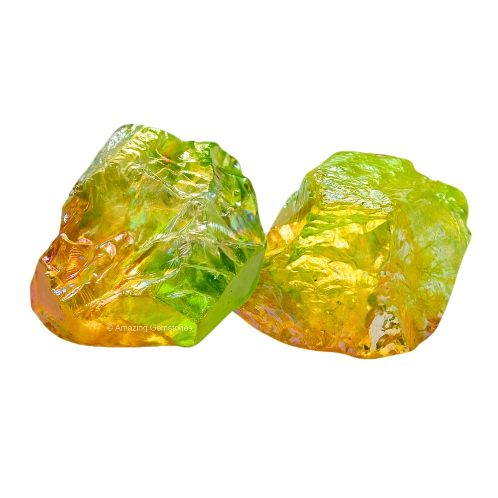 Tangerine Apple Aura Quartz Raw Crystals (5 Pieces)