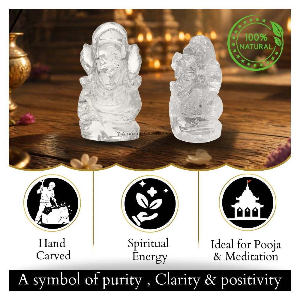 Clear Quartz Ganesh (20-30 Gram)