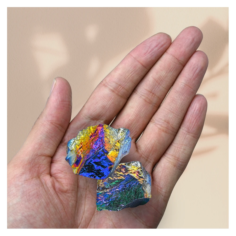Black Titanium Aura Quartz Raw Crystals (5 Pieces)