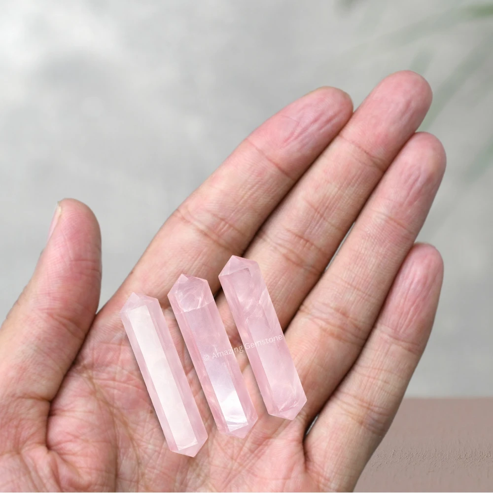 Rose Quartz Pencil Points (Double Terminated) (Set of 3)