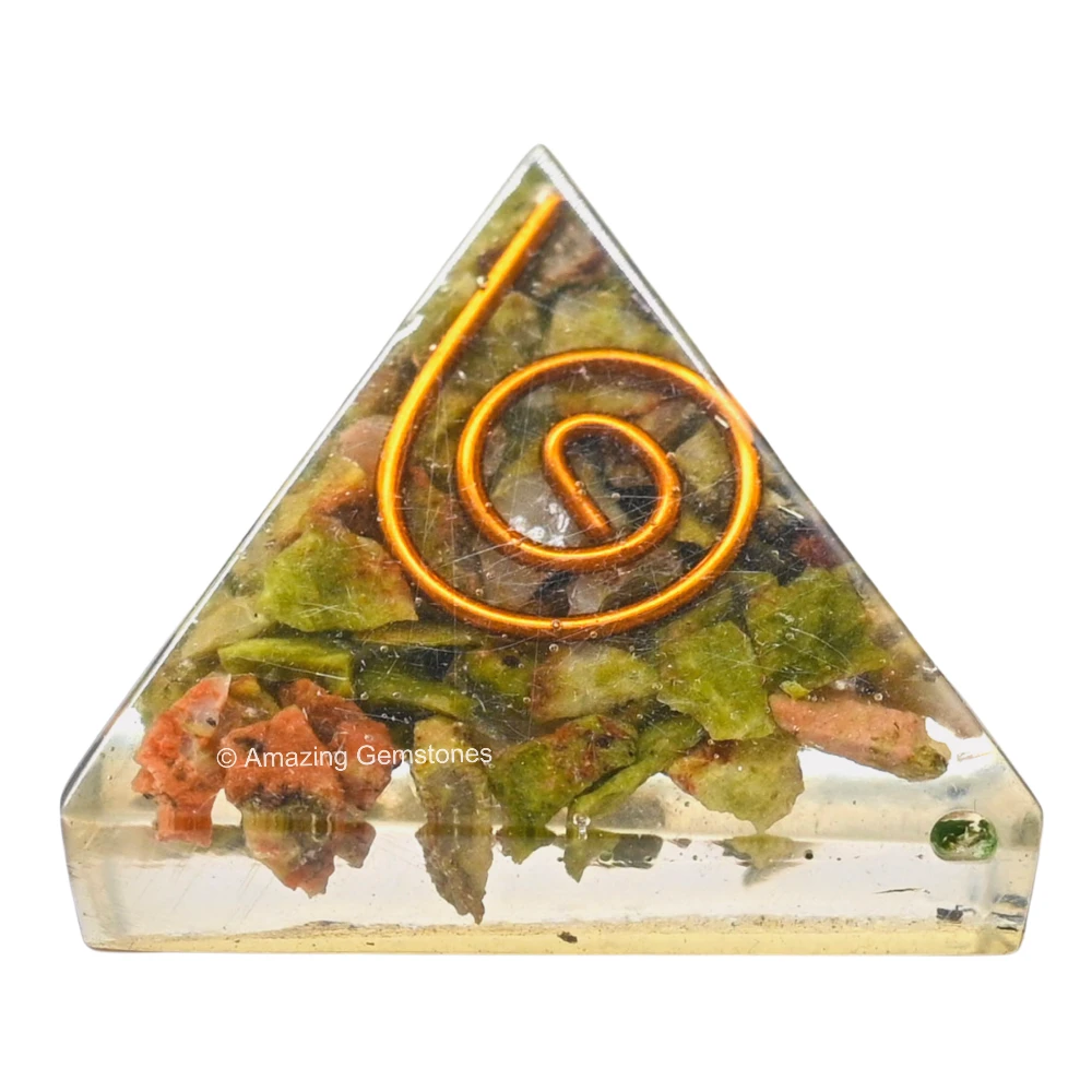 Unakite Orgone Pyramid - Mini