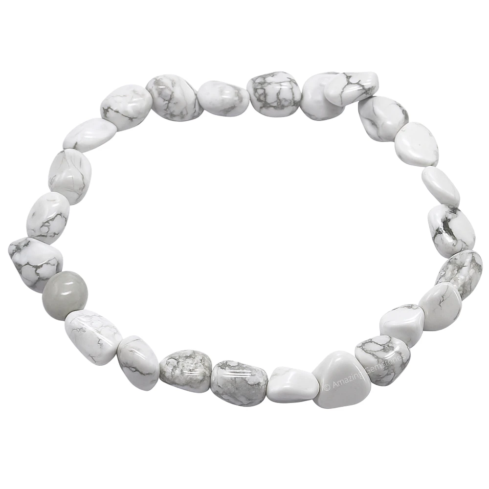 Howlite Tumbled Stone Bracelet (Stretchable)