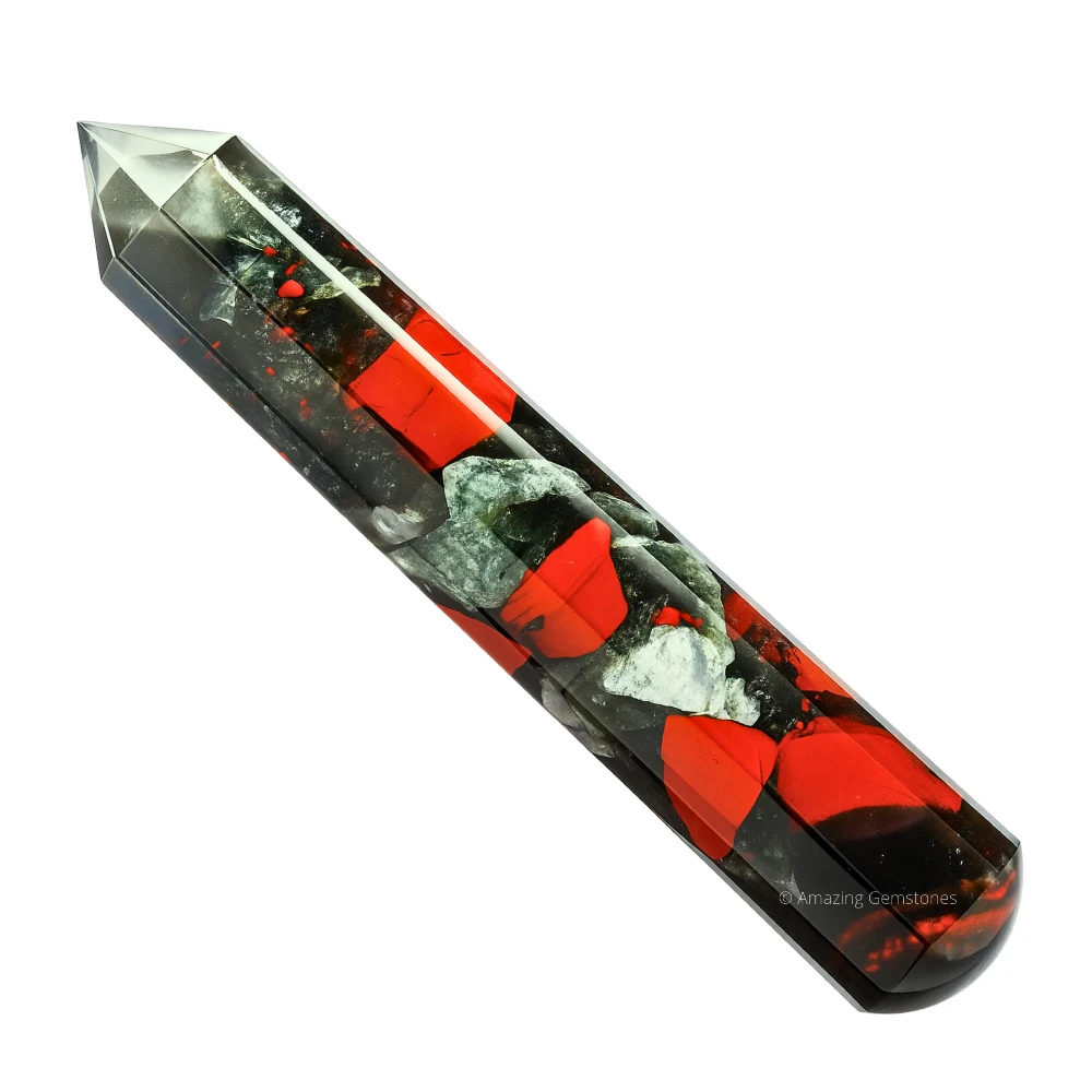 African Bloodstone Wand (Faceted)
