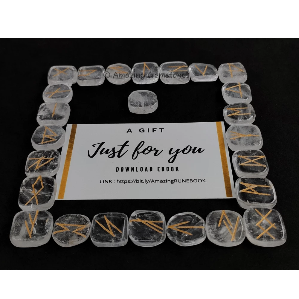Clear Quartz Rune Stones Set (Premium)