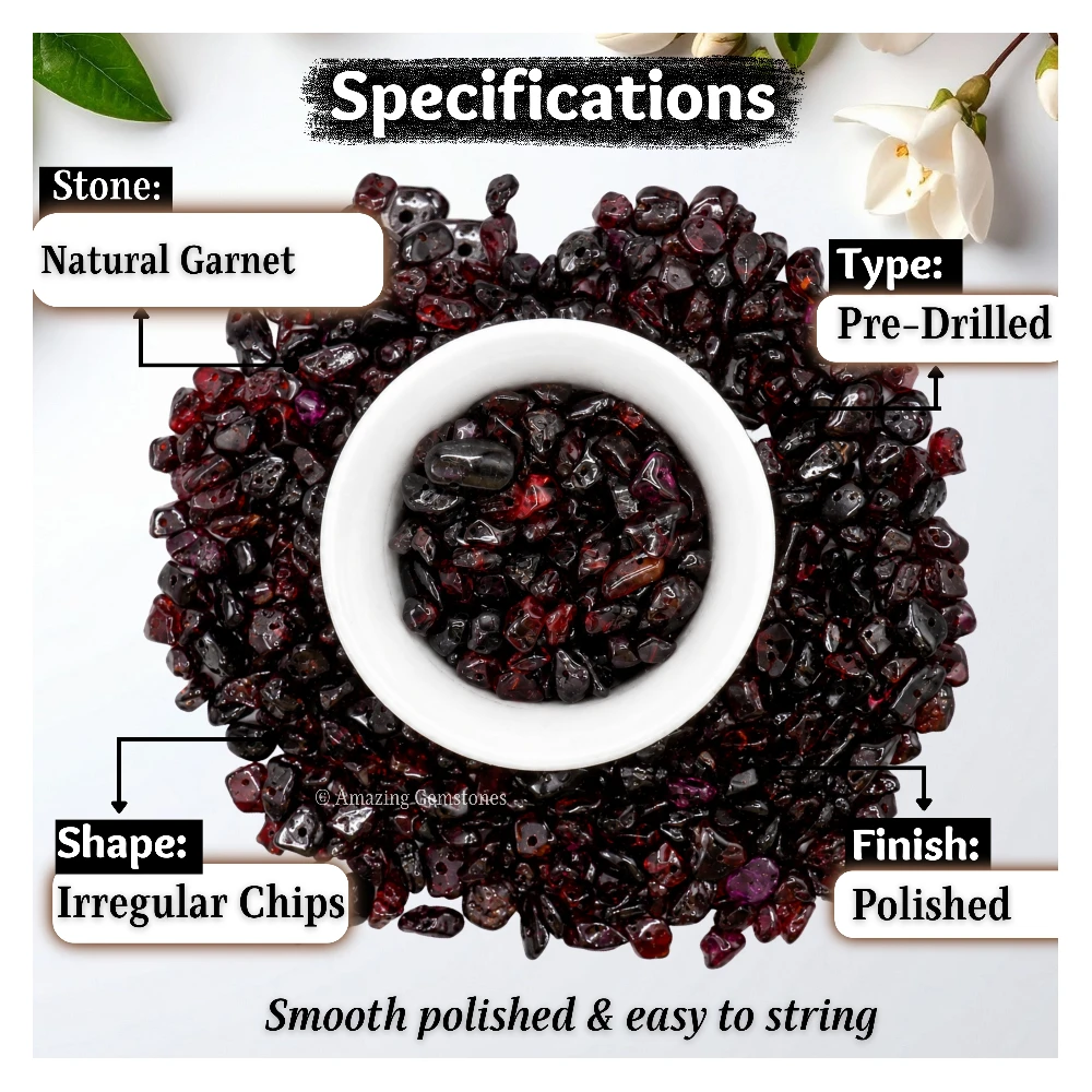 Garnet Chips - Pre Drilled