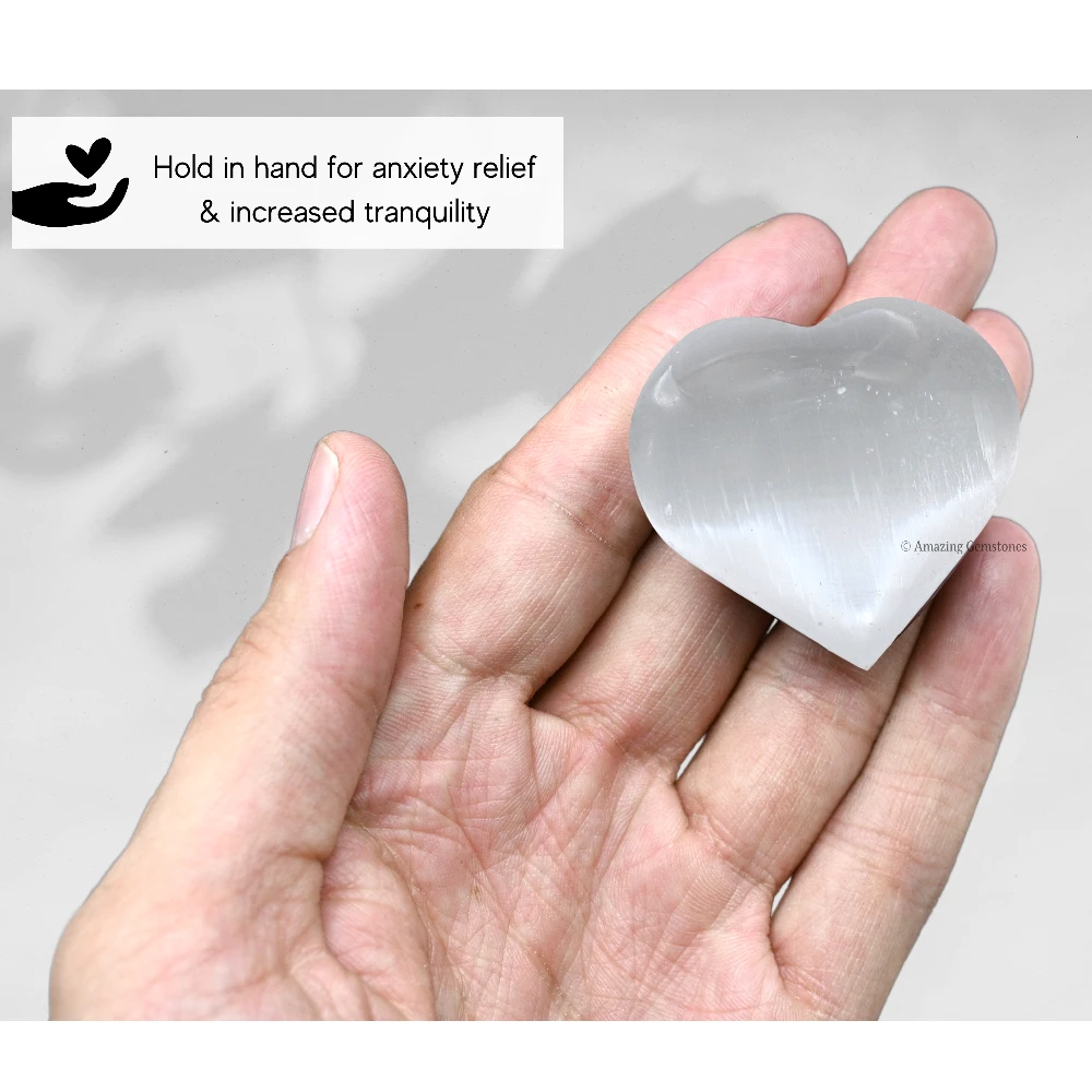 Selenite Large Heart