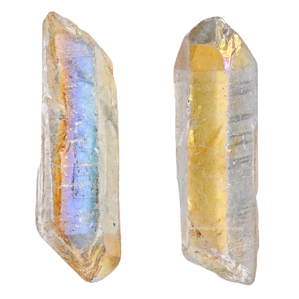 Angel Aura Quartz Raw Crystal Points (5 Pieces)