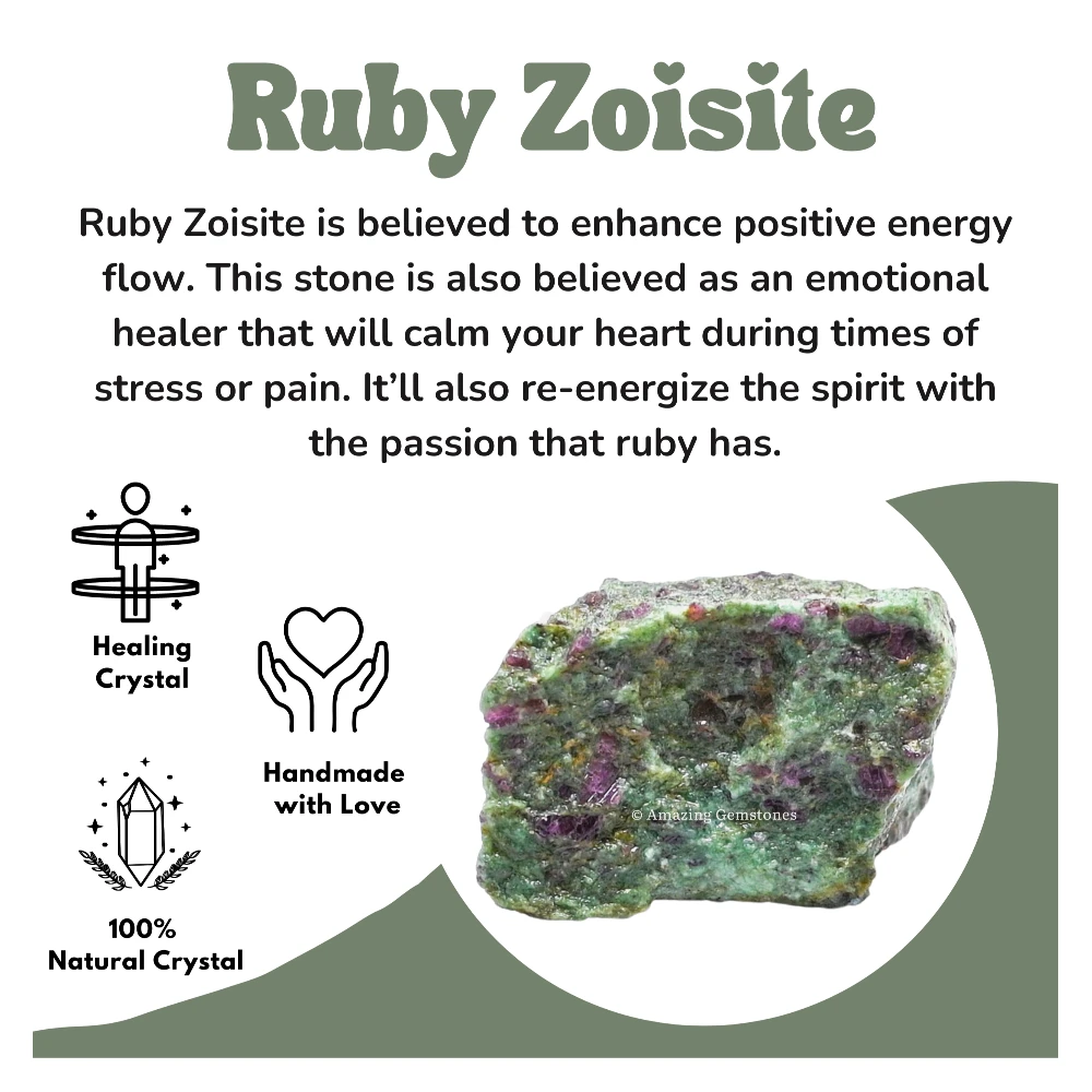 Ruby Zoisite Raw Crystals (5 Pieces)