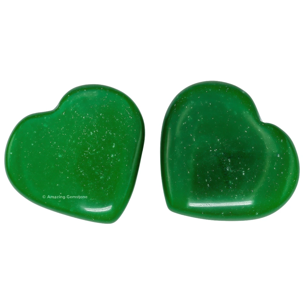 Dark Green Aventurine Heart (Pack of 2)