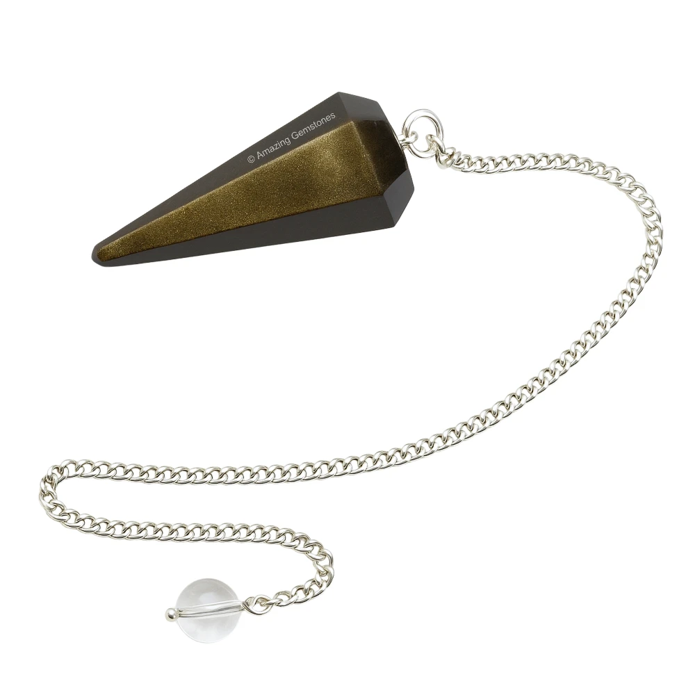 Golden Sheen Obsidian Pendulum