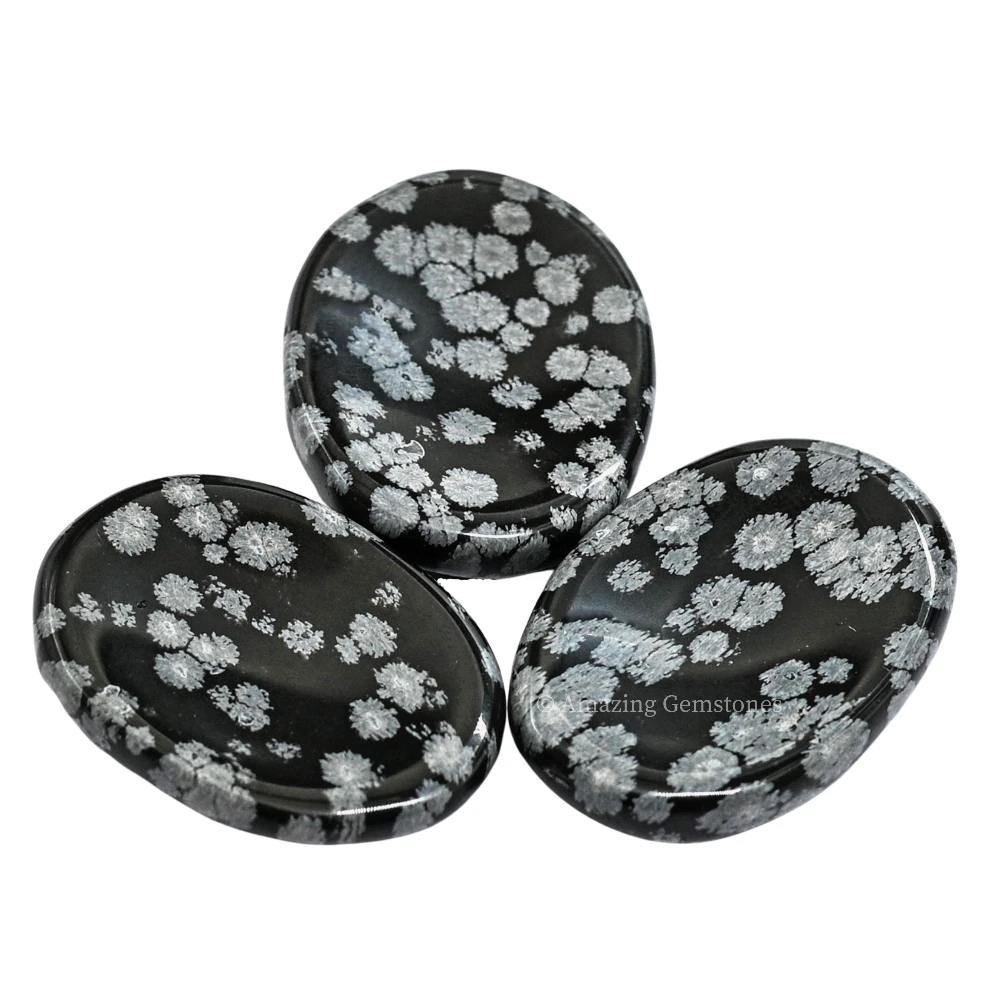 Snowflake Obsidian Worry Stone